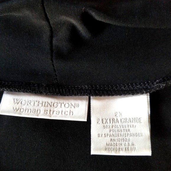 WORTHINGTON Women's Black Stretch Blouse Size 2X - Picture 2 of 2